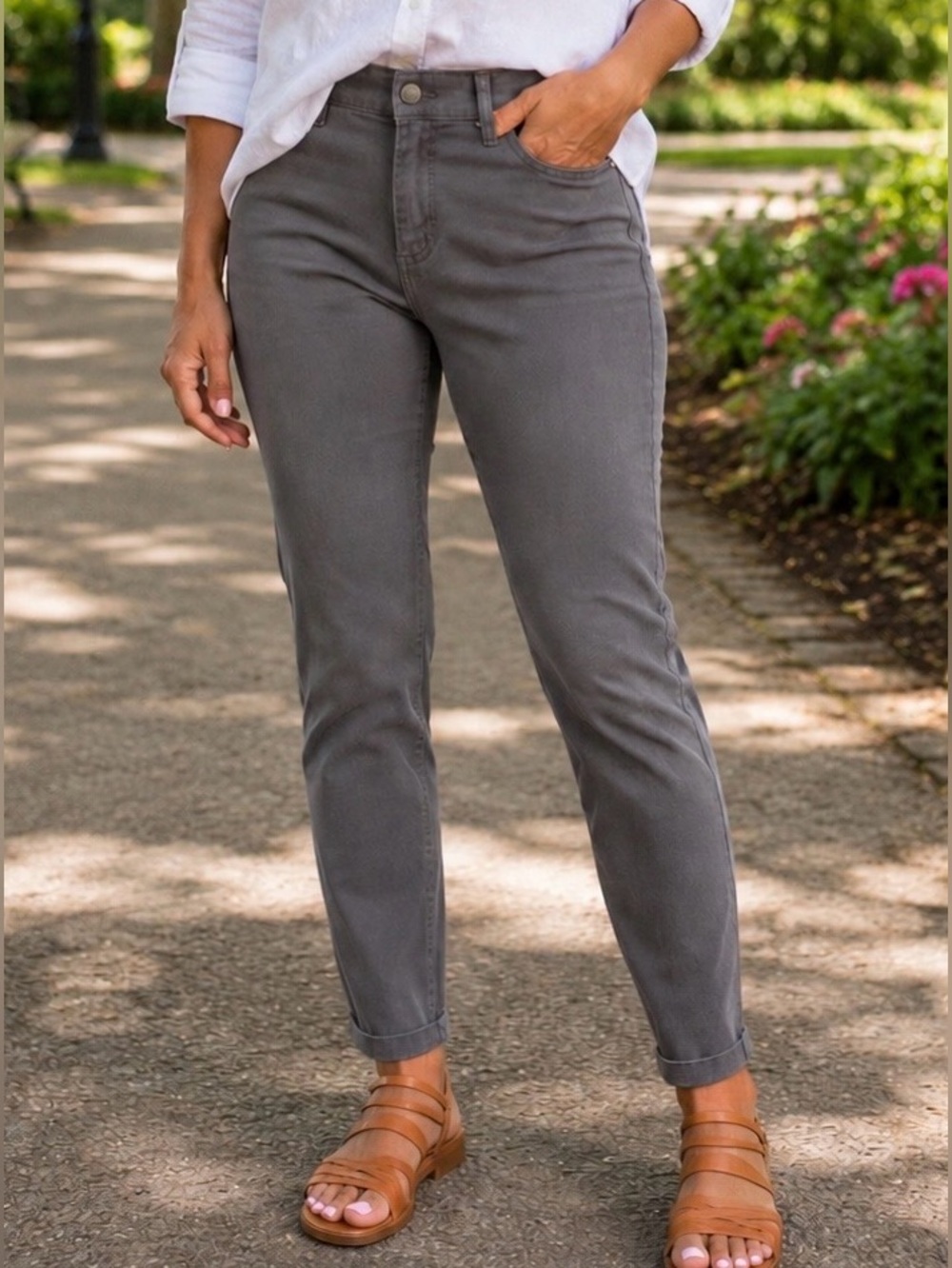 Ann Taylor Grey Stretch Skinny Pants